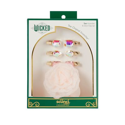 Wicked Glinda Scrunchie &amp; Hair Clip set - hair clips - hair accessories - hair accessories for girls - gifts for her - Scunci by Conair - 7PK