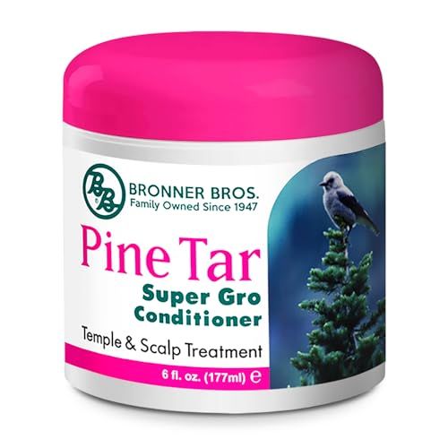 Bronner Bros BB Pine Tar Super Gro Conditioning Temple &amp; Scalp Treatment for Dandruff - Soothes Dry, Itchy Scalp, Moisturizer &amp; Deep Conditioner - With Pine Tar, Salicylic Acid &amp; Lanolin - 6 oz