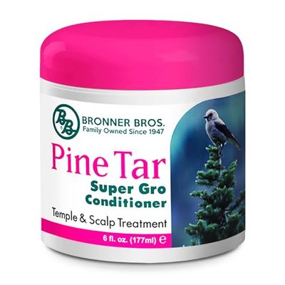 Bronner Bros BB Pine Tar Super Gro Conditioning Temple &amp; Scalp Treatment for Dandruff - Soothes Dry, Itchy Scalp, Moisturizer &amp; Deep Conditioner - With Pine Tar, Salicylic Acid &amp; Lanolin - 6 oz