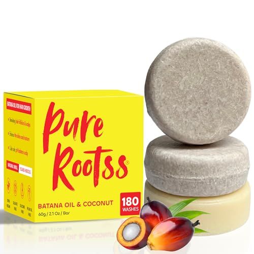 Batana Oil Shampoo &amp; Conditioner Bar Set 3 - For Hair Growth, Thickening, Anti Hair Loss, Volumize, Strengthen, Regrowth for Thinning Hair - Silicone Free, Sulfate Free, Hibiscus Smell