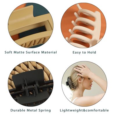 Claw Clips for Thick Thin Curly Hair, 8 Pack Big Hair Claw Large Hair Clips Non-Slip Accessories for Women Girls