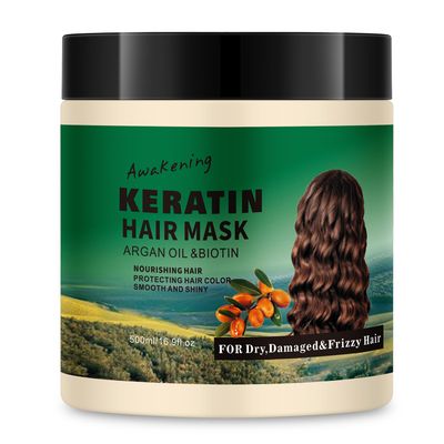 LSKINBATH 7 Day Repair Keratin Hair Mask &amp; Treatment with Argan Oil - Hydrating, Deep Repair for Dry, Frizzy, Damaged Hair - 16.9 fl oz