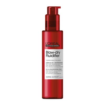 L&#39;Oreal Professionnel Fluidifier Heat Protectant - Multi-Benefit Leave-In Treatment For All Hair Types, Long-Lasting Blow-Dry and Frizz Protection