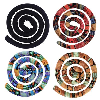4 Pieces Spiral Lock Hair Tie for Dreadlocks - Iron Wire Embedded, Bendable Ponytail Holders - Long Dreadlock Accessory for Women &amp; Men with Thick Curly Hair