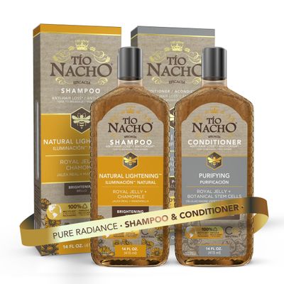 Tio Nacho Shampoo &amp; Conditioner Set - Natural Lightening Shampoo with Royal Jelly &amp; Chamomile + Purifying Conditioner with Botanical Stem Cells, Enhances Volume &amp; Shine, 14 oz Each