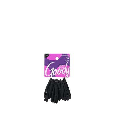 Goody Super Stretch Thick Hair Black Elastics, 15CT