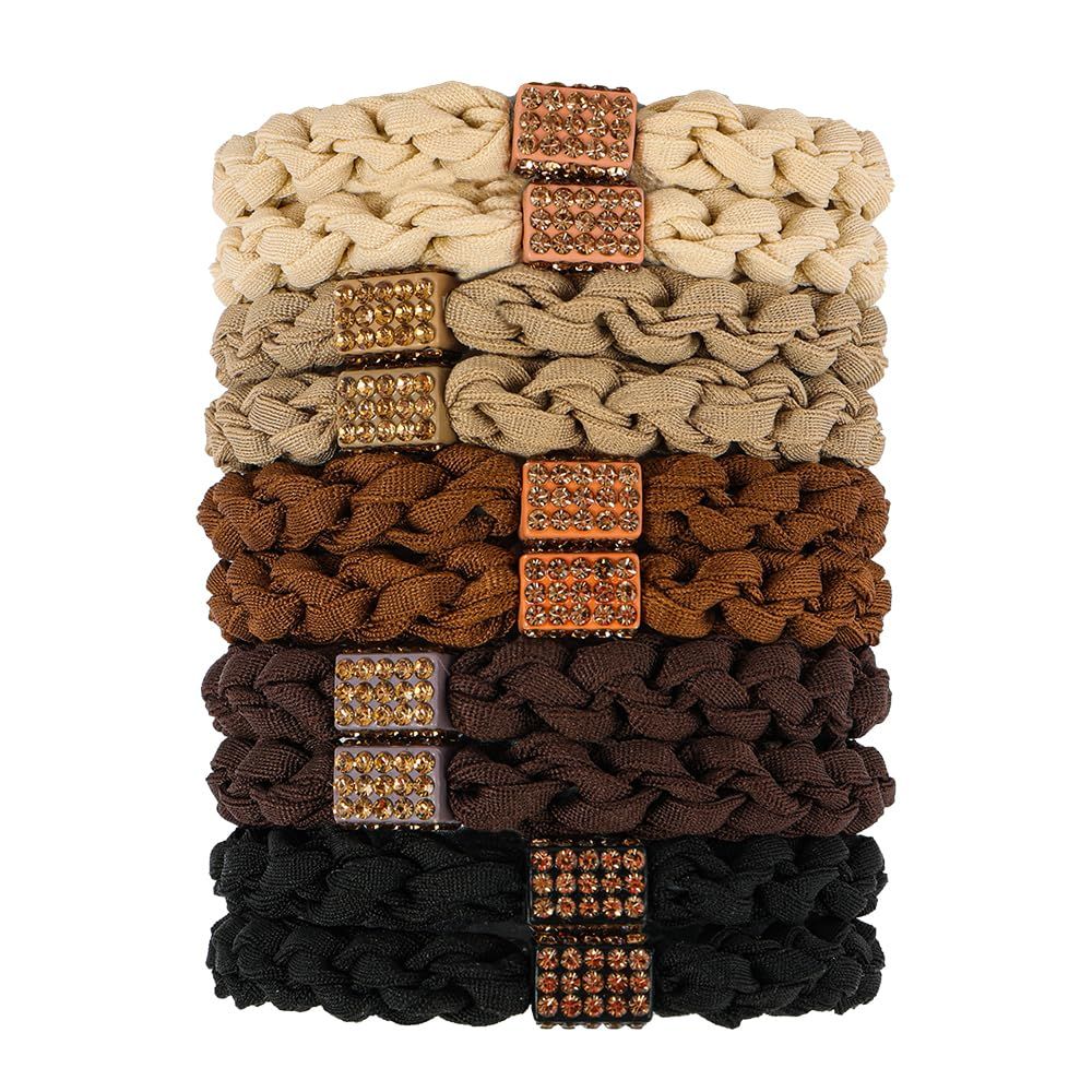 10Pcs Stylish Women Hair Ties, 5 Colors for Hair Bands, 2.36 Inch Diameter Hair Tie for Thick Hair High Ponytail Holders