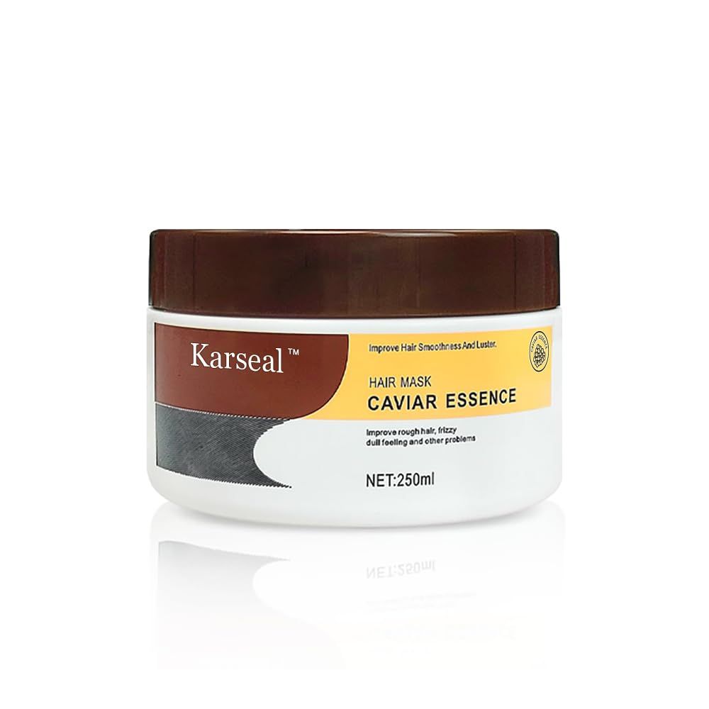 Karseal Caviar Essence Hair Mask, Deep Repair Conditioning Treatment for Dry or Damaged Hair, Enriched Collagen, Vitamins and Proteins, Repair Hair Soft and Shiny, 8.45 oz 250ml