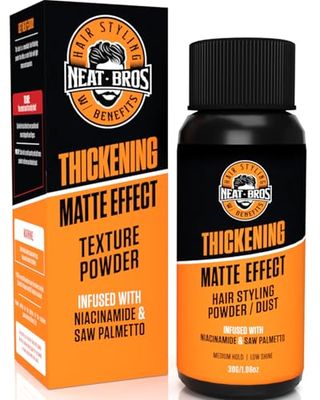 Neat Bros Hair Styling Texture Powder - Medium Hold &amp; Matte Finish - Volumizer with Niacinamide and Saw Palmetto for Men &amp; Women - Styling Powder for All Hair Types - 1 Pack