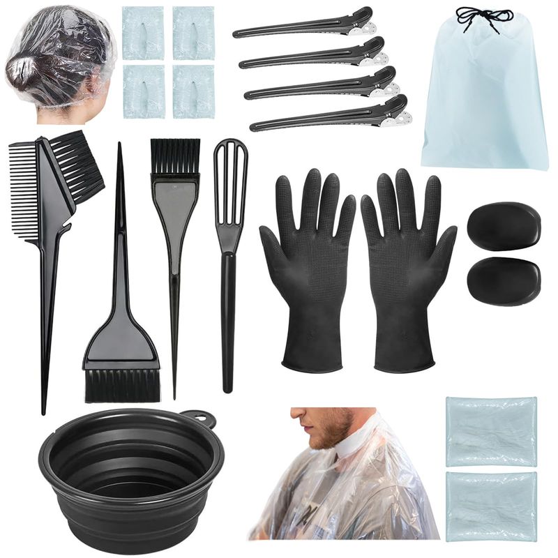 Svjetiq 21Pcs Hair Dye Kit Professional Hair Coloring Products with Hair Dye Brush, Hair Color Bowl, Hair Clips, Applicator, Earcover for Salon Bleaching &amp; Hair Coloring at Home