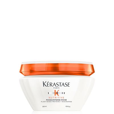 KRASTASE Nutritive Masquintense Riche Hair Mask, Deeply Nourishes &amp; Conditions with Plant-Based Proteins &amp; Niacinamide for Medium to Thick Dry Hair, 6.8 Fl Oz