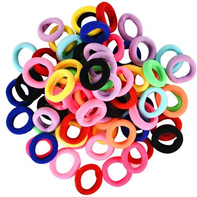 Lintopos 100 PCS Baby Hair Ties, Elastic Hair Bands Small Hair Ties for Girls Rubber Bands Elastic Ponytail Holders (10 Colors)