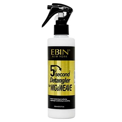 EBIN NEW YORK 5 Second Detangler - Moroccan Argan Oil Infused | Instant Moisture, Lightweight Conditioner | Softens, Smooths &amp; Adds Shine | Wig &amp; Weave Care 8.5oz/250ml