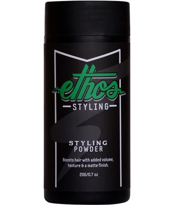 Ethos Styling Texture Powder - Texturizing & Mattifying Hair Powder for Men - Grooming, Volumizing & Hair Styling Products for Extra Volume, Control & Strong All-Day Grip - Matte, Wavy Finish - 20g