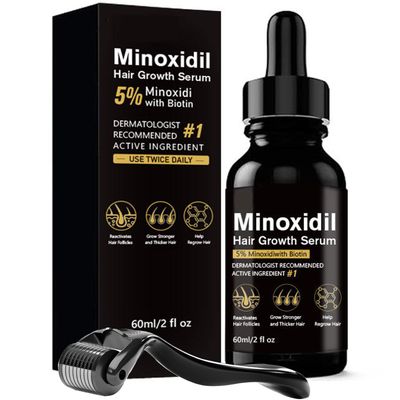 5% Minoxidil for Men Hair, Minoxidil Hair Growth Serum for Women Hair Growth, Men Beard Growth, Hair Loss Treatment with Dropper Applicator &amp; Massage Tool