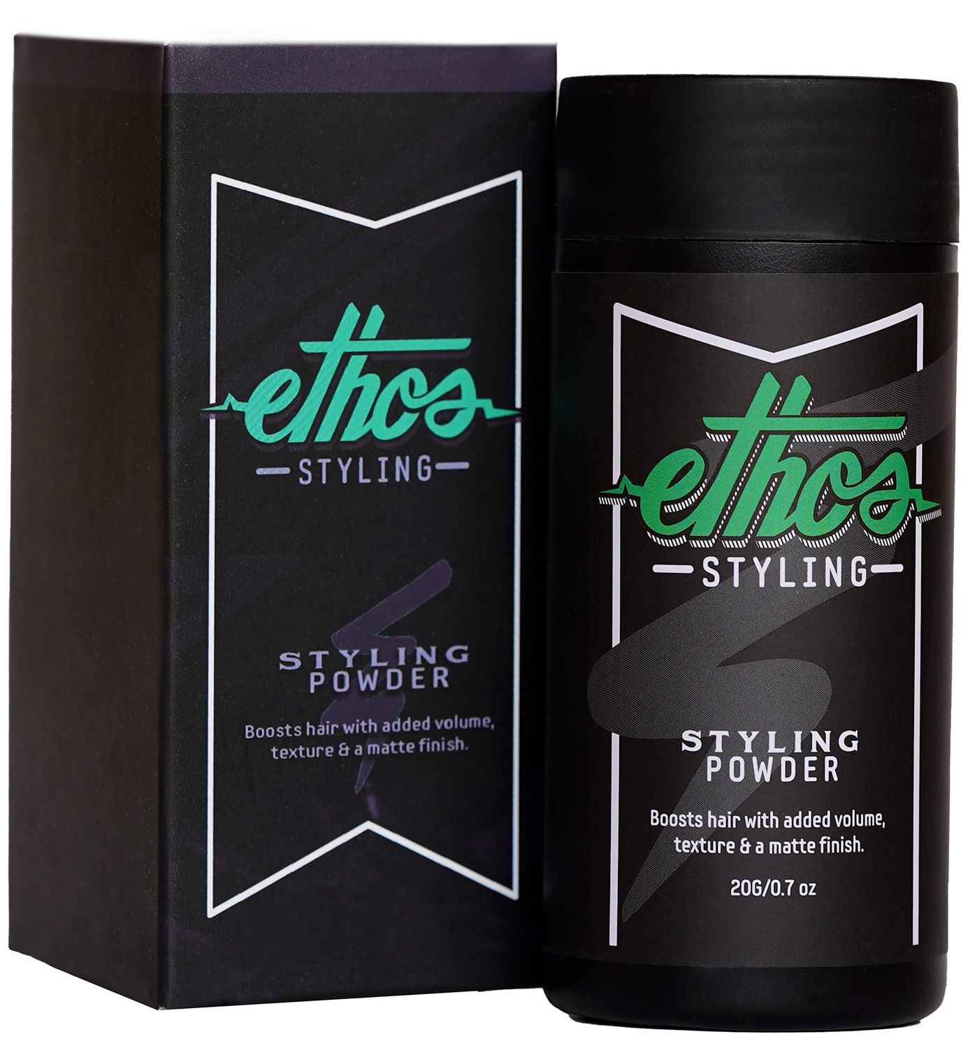Ethos Styling Texture Powder - Texturizing &amp; Mattifying Hair Powder for Men - Grooming, Volumizing &amp; Hair Styling Products for Extra Volume, Control &amp; Strong All-Day Grip - Matte, Wavy Finish - 20g