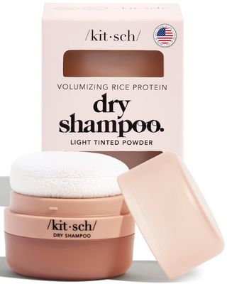 Kitsch Dry Shampoo Powder with Rice Protein for Women &amp; Men - Unscented, Volumizing, No White Cast,Organic, Paraben Free &amp; Benzene Free, Non Aerosol for Oily and Light Hair, Travel Size - 8g