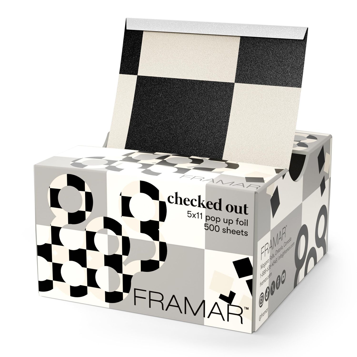 FRAMAR Checked Out Hair Foil - Hair Foils For Highlighting, Pop Up Foil For Hair Highlighting, Salon Foils For Hair Highlighting Kit, Long Hair Foils For Bleach, Salon Foils For Hair Stylist - 500
