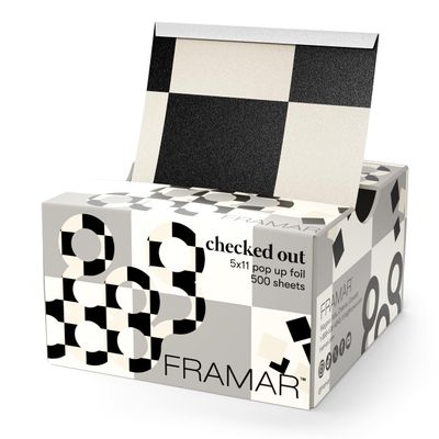 FRAMAR Checked Out Hair Foil - Hair Foils For Highlighting, Pop Up Foil For Hair Highlighting, Salon Foils For Hair Highlighting Kit, Long Hair Foils For Bleach, Salon Foils For Hair Stylist - 500