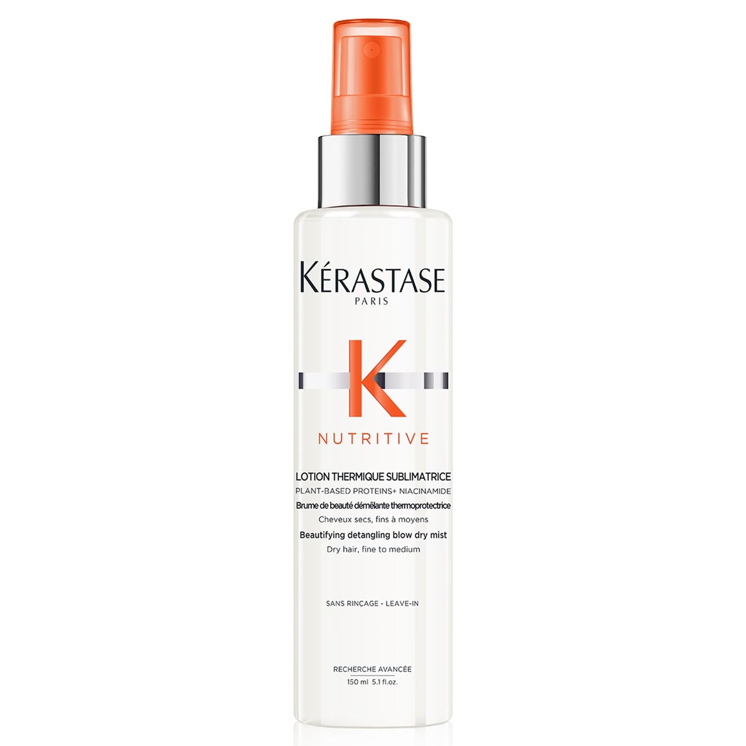 KERASTASE Nutritive Lotion Thermique Sublimatrice, Nourishing Heat Protecting Spray for Fine to Medium Dry Hair, Detangling and Frizz Reducing Leave-in Spray, 5.1 Fl Oz