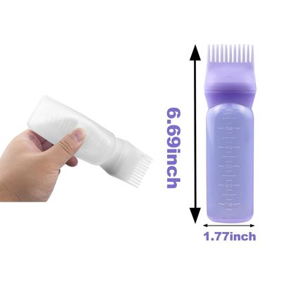 ELANE Hair Oiler Comb Bottle,4 Pack Root Comb Applicator Bottle for Hair Oil Scalp Hair Oiling Applicator?pink+purple+white+black?