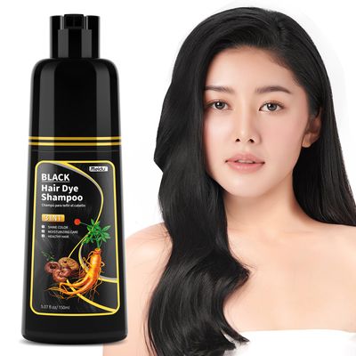 BELEZALIB Black Hair Dye Shampoo - Natural Nutrition for Gray Hair Coverage, 3 in 1 Shampoo for women, Semi Permanent Hair Color for Instant, Long-lasting and No Odor, 150 ML/5.07 OZ
