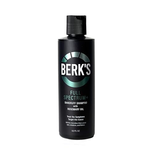 Berk&#39;s Full Spectrum Dandruff Shampoo with Coal Tar, Salicylic Acid, Sulfur, and Rosemary Oil, 8 Fl Oz