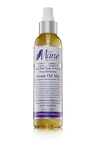 The Mane Choice Heavenly Halo Hair Oil Mist, 6 oz, Herbal Hair Tonic &amp; Soy Milk Deep Hydration Serum Oil for Dry Hair, Frizz Control, Smoothing, &amp; Locking in Moisture