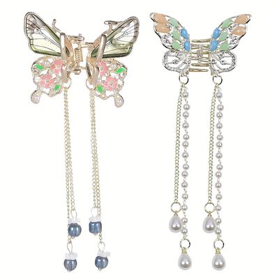 Small Hair Clips,Small Butterfly Hair Clips,Metal Hair Claw Clips for Women &amp; Cute Hair Clips Fashion Girls Hair Accessories,Lovely Barrettes Set Non-slip for Girls Kids 2PCS