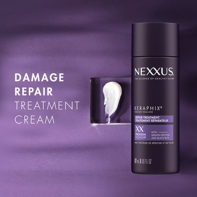 Nexxus Keraphix Damage Repair Pre-Wash Treatment Cream for Damaged Hair With Keratin Protein &amp; Black Rice 6 oz