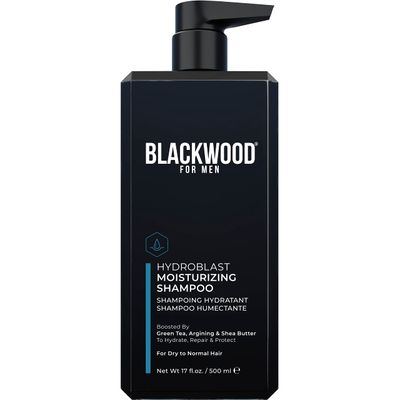 Blackwood For Men Hydroblast Moisturizing Shampoo - Men&#39;s Shampoo for Coarse, Dry, &amp; Curly Hair - Infused with Ginseng &amp; Ginger- Natural Vegan Formula -Sulfate Free, Paraben Free &amp; Cruelty Free(17 Oz)