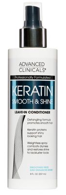 Advanced Clinicals Keratin Detangler Spray. Detangling Hair Spray for Strong, Shiny Hair. Lightweight, Leave-in Conditioner with Amino Acids, Vitamin B5, Olive Oil Softens and Nourishes Hair, 8 Fl Oz