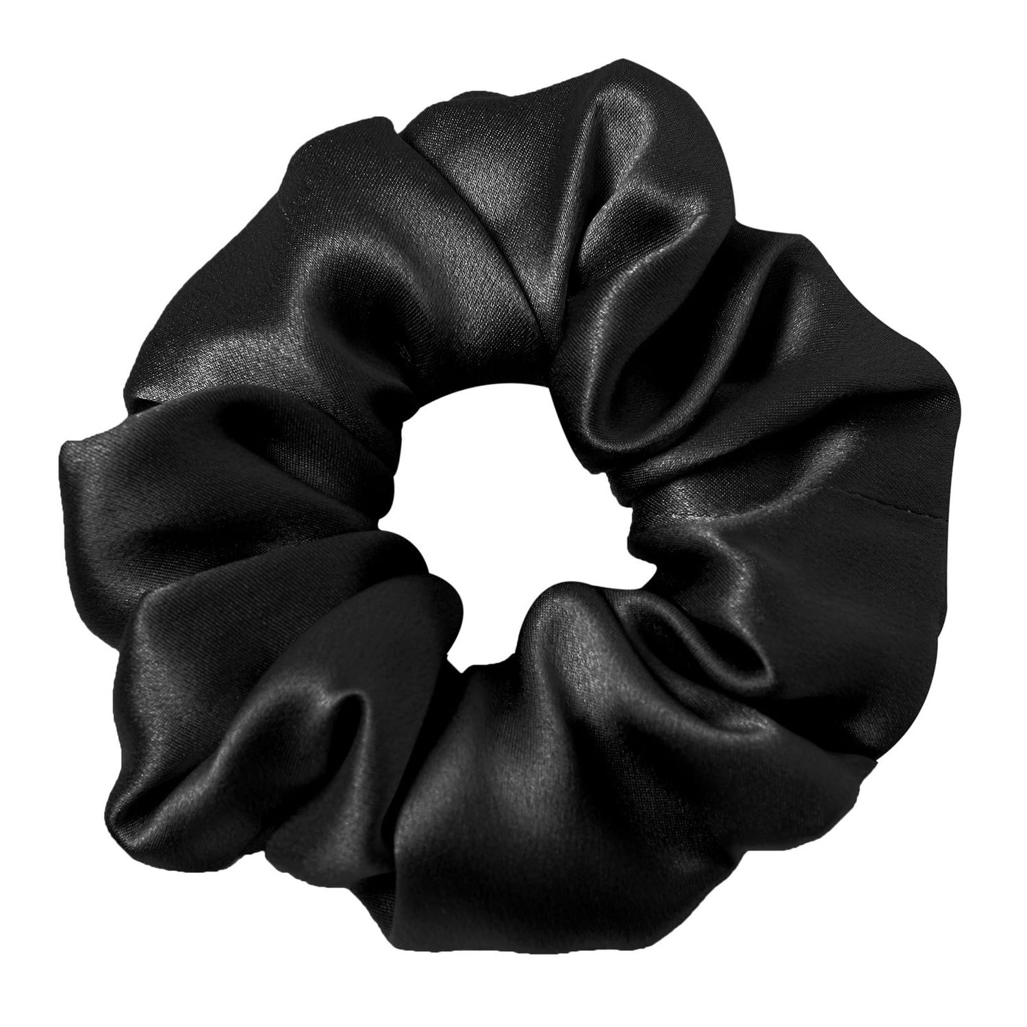 LILYSILK Silk Hair Scrunchies for Frizz&amp;Breakage Prevention, 100% Mulberry Silk Hair Ties No Damage, Elastic Silk ponytail Holders, 1Pc, Black