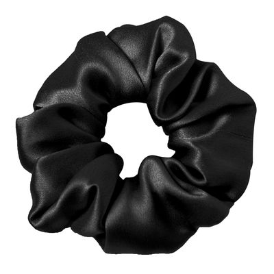 LILYSILK Silk Hair Scrunchies for Frizz&amp;Breakage Prevention, 100% Mulberry Silk Hair Ties No Damage, Elastic Silk ponytail Holders, 1Pc, Black