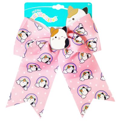 LUV HER Cute Squishmallows Hair Bows For Girls - One Large Squishmallows Printed Hair Bow with a Charm Featuring your Favorite Character - Alligator Clip - Birthday Gift for Girls Ages 8+