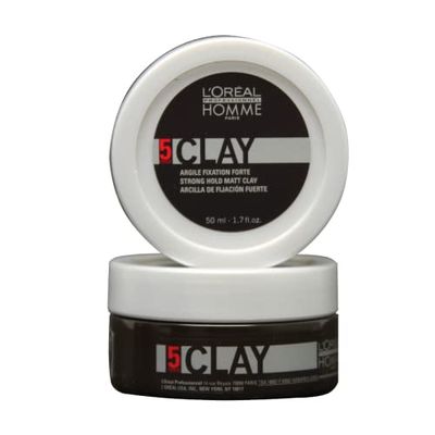 L&#39;Oreal Professionnel Mens Styling Clay - For All Hair Types, Provides Strong Hold and Matte Finish
