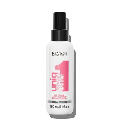 REVLON PROFESSIONAL UniqOne Hair Treatment, Moisturizing Leave-In Product, Repair For Dry and Damaged Hair, Promotes Healthy Hair, Lotus Flower Fragrance, 5.1 Fl Oz (Pack of 1)