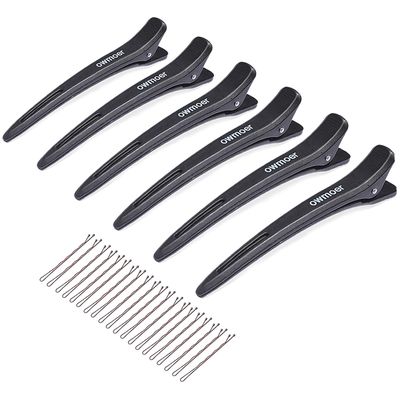 Owmoer Hair Clips For Styling,With Anti Slip Teeth Duck Billed Hair Clips,6pcs Upgraded Non Deformable barber Hairclips For Men And Women Long Professional Hairclip,Barber Clips barber Accessories.
