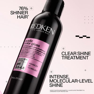 Redken Acidic Color Gloss Activated Glass Gloss Treatment | Rinse Out Hair Gloss | With Apricot Oil for Deep Conditioning | Add Intense Shine for up to Three Days | Safe for Color-Treated Hair