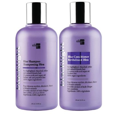 Oligo Professionnel - Blacklight Blue Shampoo &amp; Conditioner for blondes - Sulfate-Free - Vegan - Eliminate brassy tones - Refresh Faded Highlights - Argan oil - Hydrating Formula - 8.5oz DUO BUNDLE