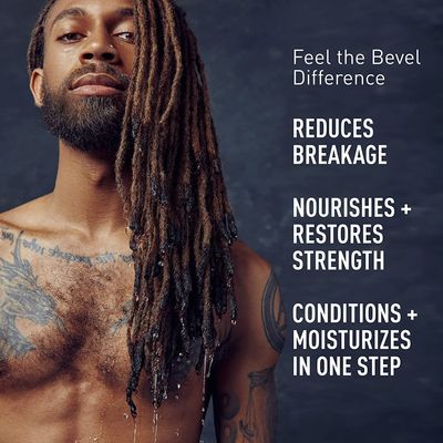 Bevel Shampoo and Conditioner for Men with Hemp Seed Oil and Biotin, 2 in 1 Strengthening Formula Conditions and Moisturizes Hair to Reduce Breakage, For Coarse, Curly and Textured Hair, 12 Oz