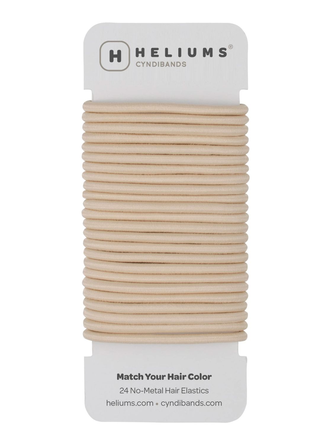 Cyndibands Elastic Hair Ties - Beige Blonde - No Damage 4mm Ponytail Holders for Women &amp; Kids, 24-Pack Hair Elastics in Neutral Colors