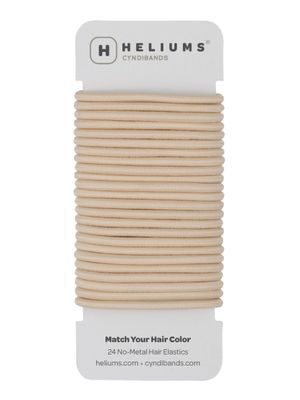 Cyndibands Elastic Hair Ties - Beige Blonde - No Damage 4mm Ponytail Holders for Women &amp; Kids, 24-Pack Hair Elastics in Neutral Colors