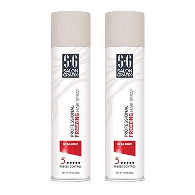 Salon Grafix Hairspray Freezing Mega Hold 10 Ounce (295ml) (2 Pack)