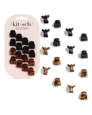 Kitsch Small Hair Clips for Women - Stylish Baby Hair Clips | Stays In Place Without Pulling or Snagging | Durable Plastic, Sturdy - Tortoise &amp; Black, 16 Pcs