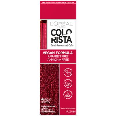 L&#39;Oreal Paris Colorista Semi Permanent Hair Color for Bleached or Blonde Hair, Color Depositing Hair Mask Formula, Bright Red