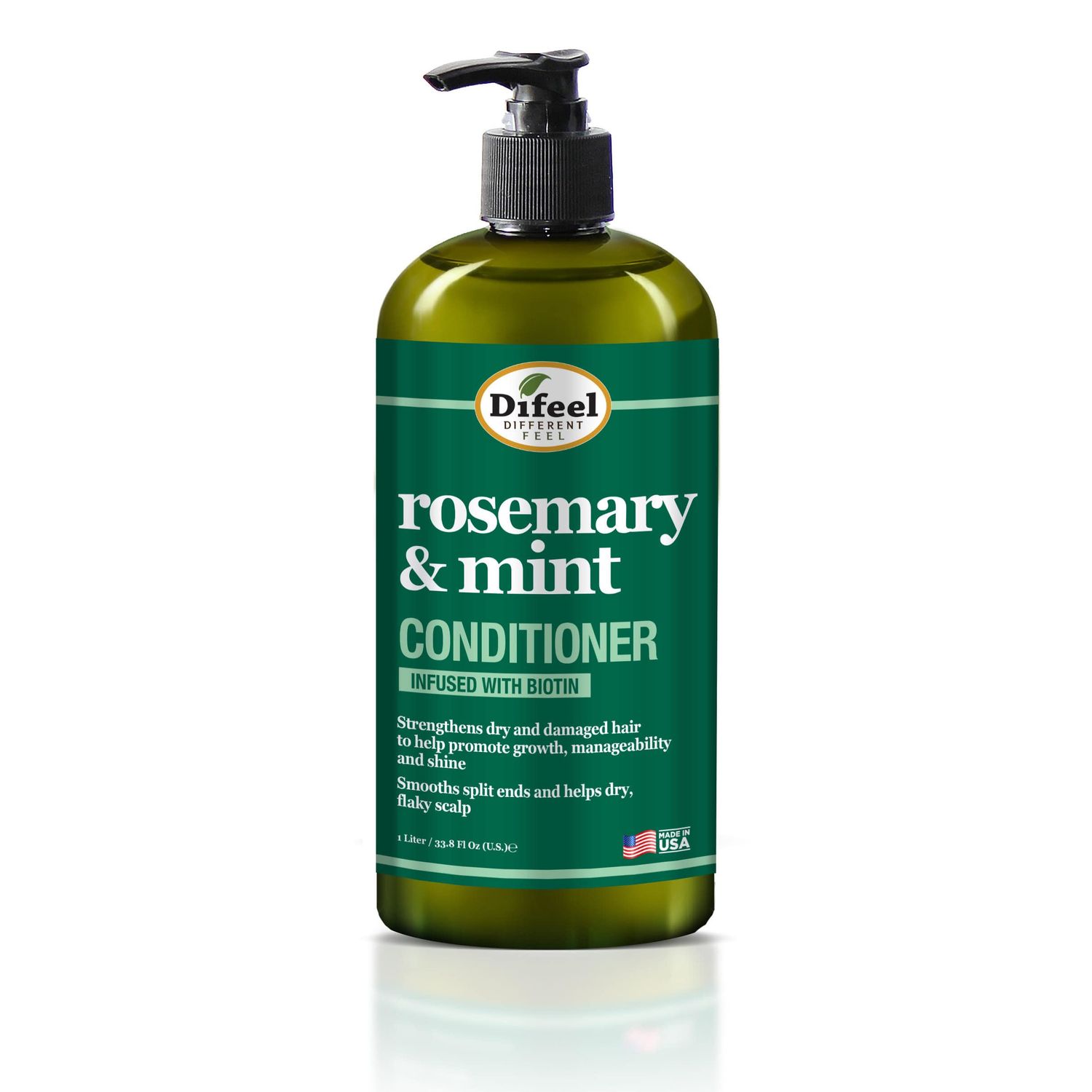 Difeel Rosemary and Mint Hair Strengthening Conditioner with Biotin 33.8 oz. - Made with Natural Rosemary Oil for Hair Growth