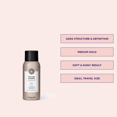 Maria Nila Styling Mousse 3.4 Fl Oz, Hold 4/5, Gives Volume & Reduces Static Hair, Antioxidant Preserves Hair Color, 100% Vegan & Sulfate/Paraben free