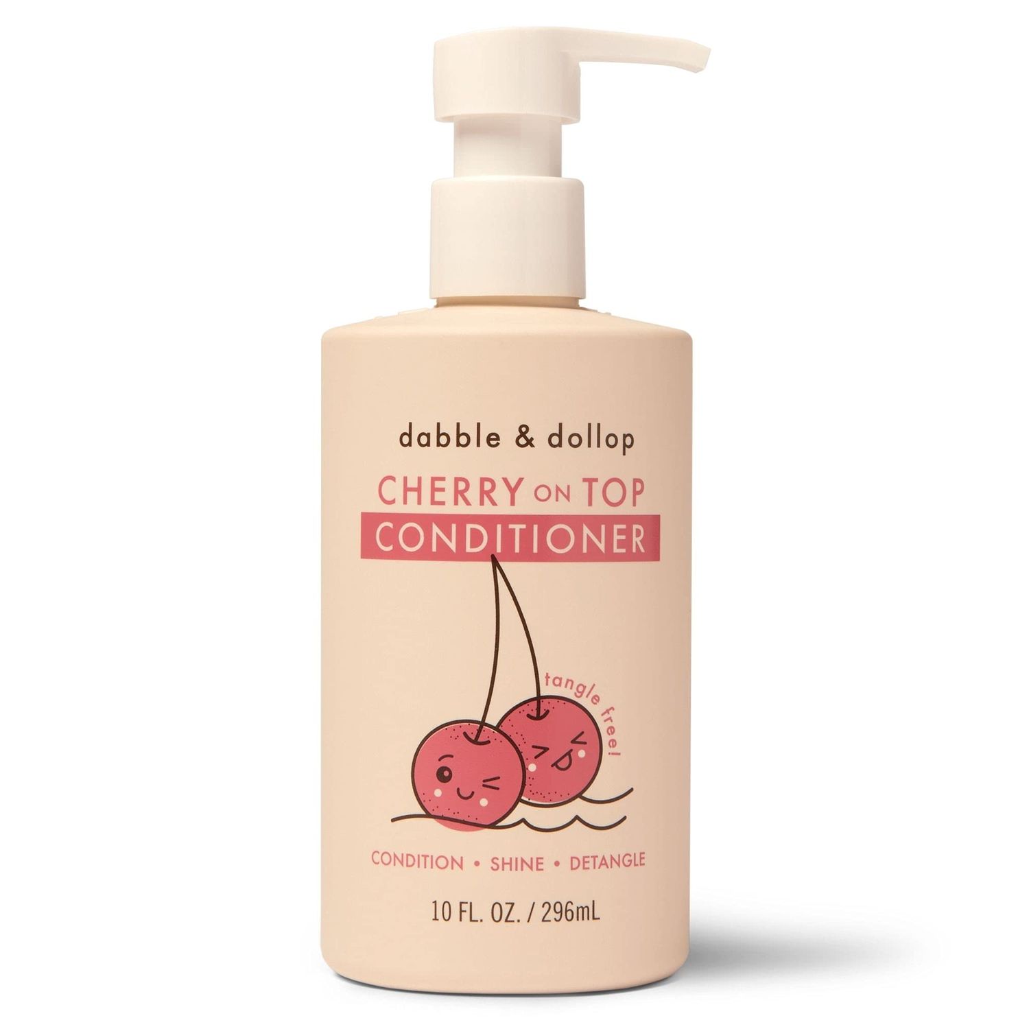 Dabble &amp; Dollop Cherry on Top Conditioner - Natural Shine &amp; Detangler for Kids, 100% USA-made, Paraben &amp; Sulfate Free, Vegan, Gluten-free, Tear-Free (10oz)