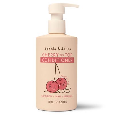 Dabble &amp; Dollop Cherry on Top Conditioner - Natural Shine &amp; Detangler for Kids, 100% USA-made, Paraben &amp; Sulfate Free, Vegan, Gluten-free, Tear-Free (10oz)